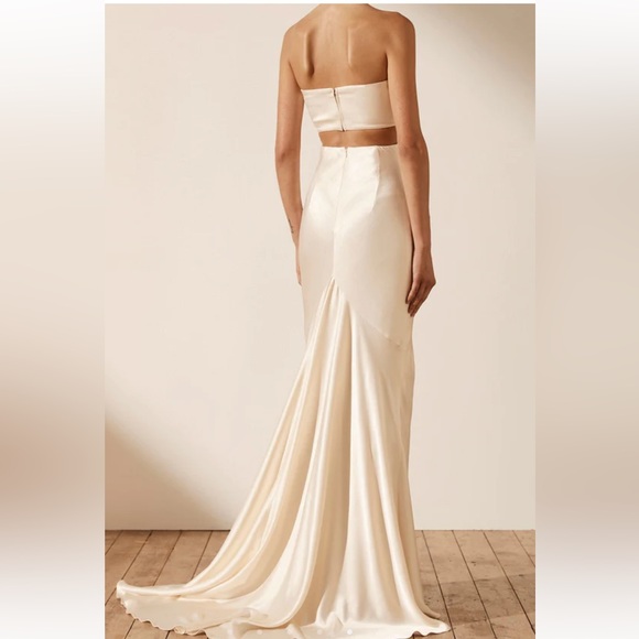 COPY - Shona Joy La Lune High Waist Maxi skirt Cream US 4 Worn Once bridal - Picture 3 of 8
